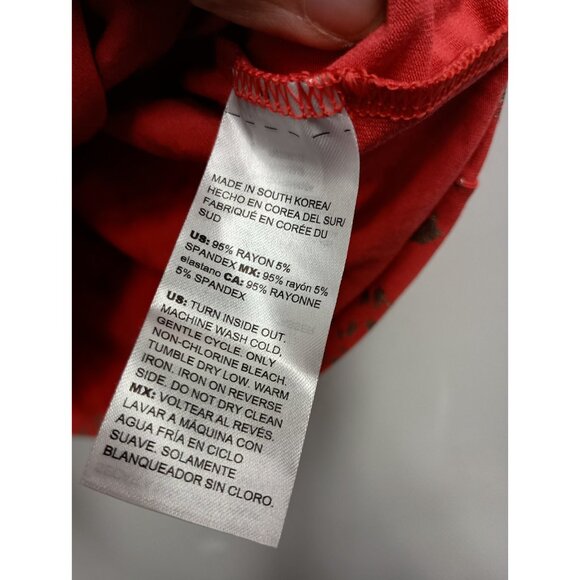 Chicos Womens BOHO Tunic Top XL Coral Metallic Animal Print Relaxed Long Sleeve - Picture 8 of 11